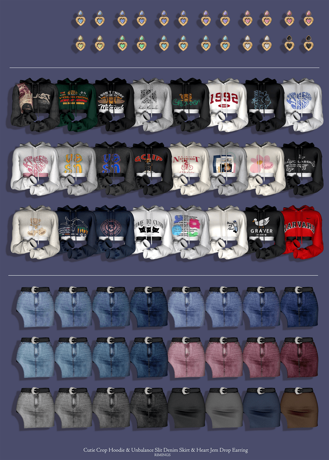 Галерея мода Сет одежды Cutie Crop Hoodie #1